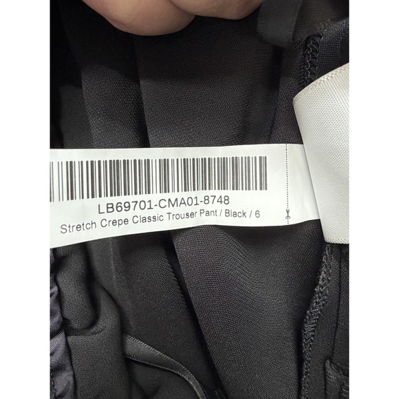 Quince Pants Womens 6 Black Stretch Crepe Classic Trouser Wide Leg Pockets Work - Picture 13 of 16